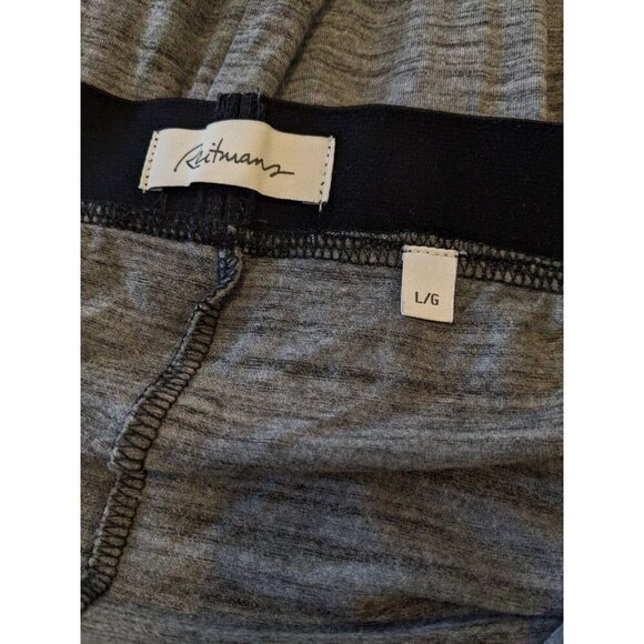Reitmans Maxi Skirt Womens Large Heather Gray Elastic Waist Rayon Stretch Split - Picture 4 of 5
